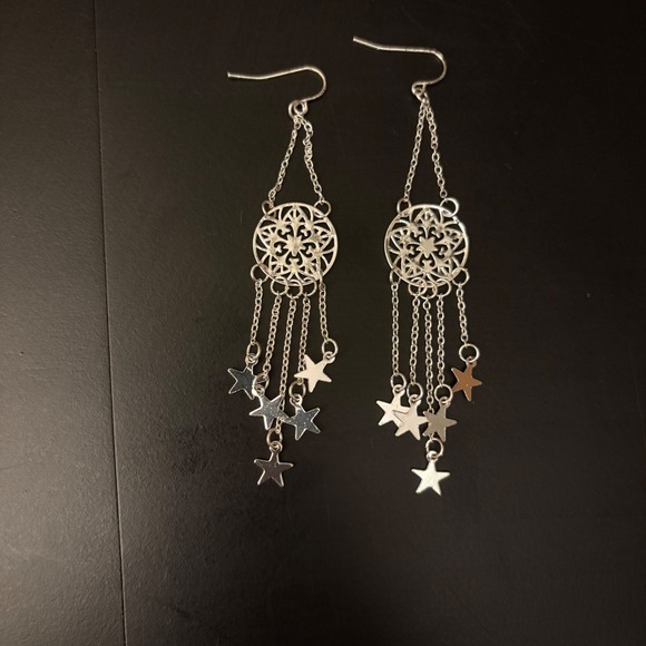 NWT Claire's Dangle Earrings Star‎ Dreamcatcher Silver Tone; Star Studs - Picture 2 of 3